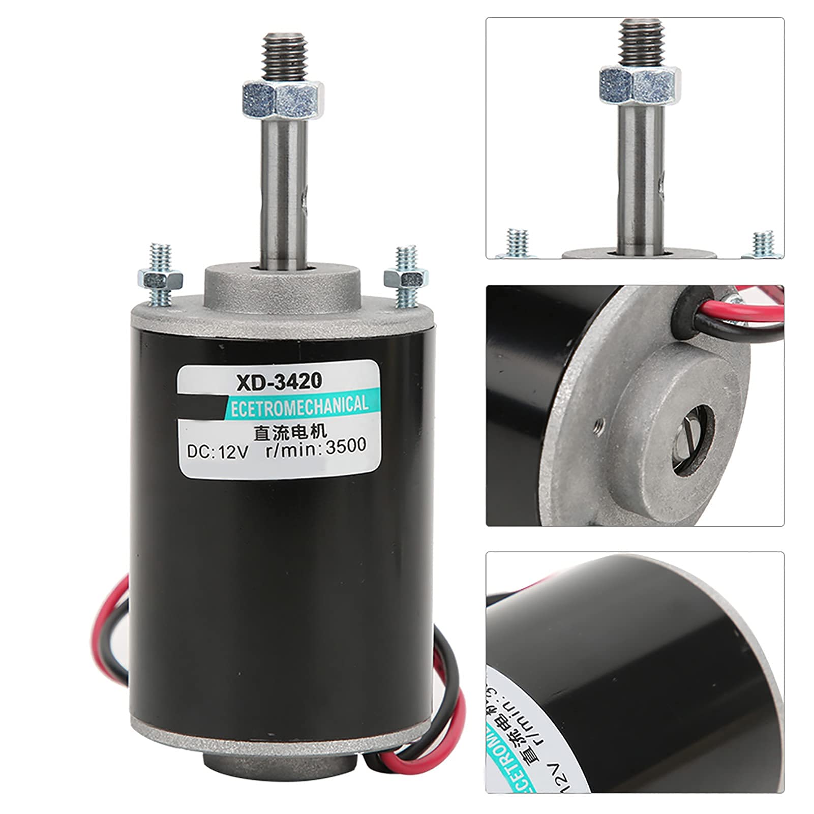 Permanentmagnet Gleichstrommotor 30W 12V/24V mit Hoher Drehzahl und Großem Drehmoment für DIY Generator Zuckerwattemaschinen und Kleine Werkzeuge (12V 3500rpm)