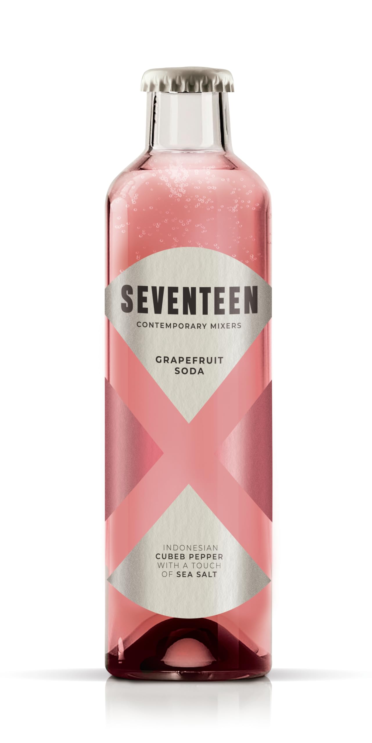 SEVENTEEN - Soda de Pomelo 24 Botellas x 200 ml, con Zumo de Pomelo Natural, Pimienta de Indonesia y Toque de Sal Marina, Agua Carbonata con Sabor, Fina Burbuja Achampanada, Textura Suave