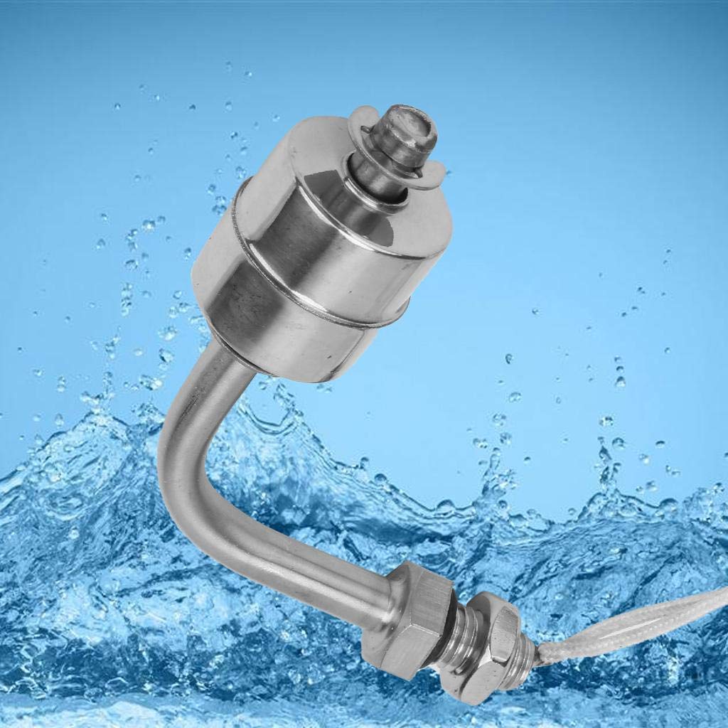 M10 Water Level Sensor, 75mm Stainless Steel Side Mount Horizontal Liquid Float Switch, AC/DC 220V 1A 145 PSI Right Angle Sensor Switch for Water Tower Aquariums Fish Tank Hydroponics Pool