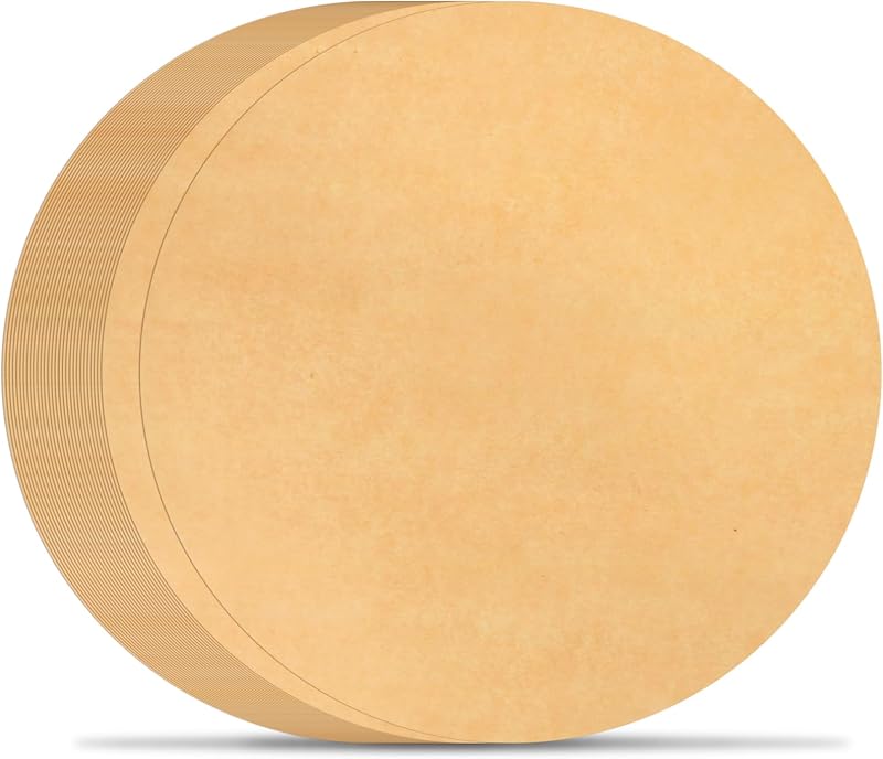 BYKITCHEN 12 Inch Parchment Paper Rounds for Pizza Makers, Cake Pans,100pcs | Non Stick Pre-Cut Round Baking Parchment Paper for Countertop Pizza Ovens, Large Tortilla Presses, Quesadilla Maker