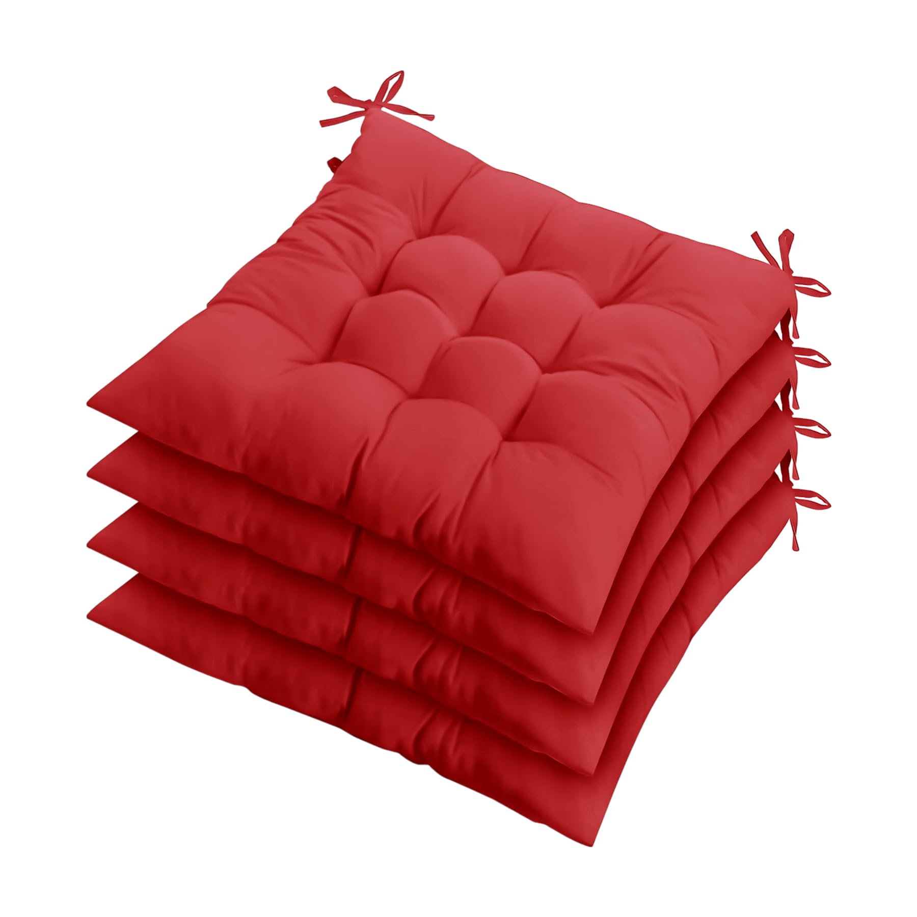ZZZMRH Chair Cushions Pack of 8 Seat Pads for Dining Chairs, Garden Chair Cushions Tie On_9 Stitch_Red Indoor/Outdoor Seat Cushions Comfortable Chair Pads for Kitchen Seat Pads 9 stitch cushions