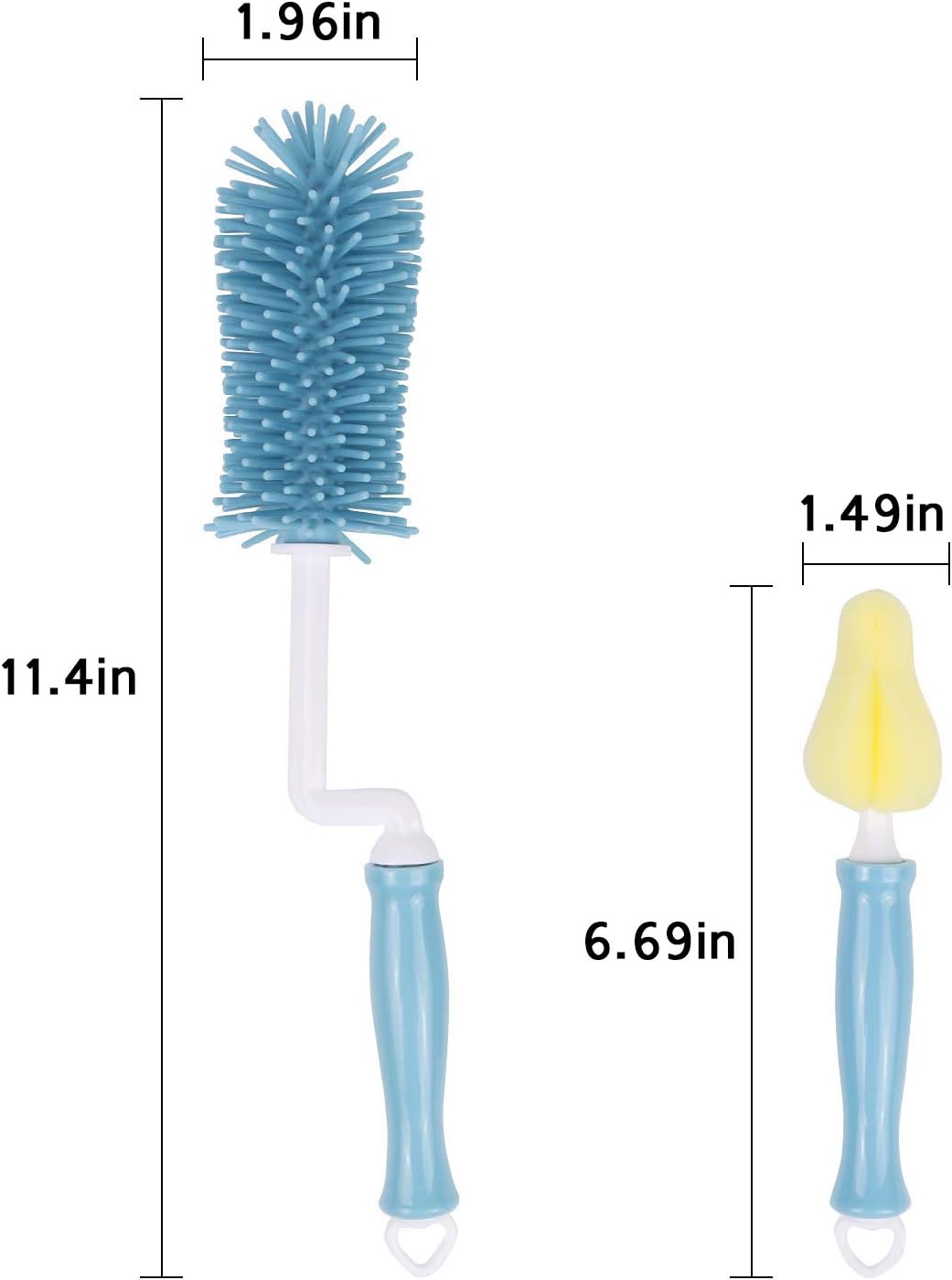 Flаѕh Sаlе Buу 1 gеt 1 Water Bottle Brush,YeeTeching Silicone Baby Bottle Brush for Hydro Flask,Vacuum Sports Bottle,Vase and Glassware11 inch Water Bottle with Nipple Brush Blue