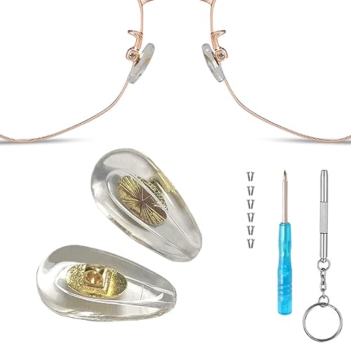 Almohadillas de silicona suave para la nariz, 6 pares de almohadillas de nariz con núcleo de metal atornillado, kit de reparación de almohadillas