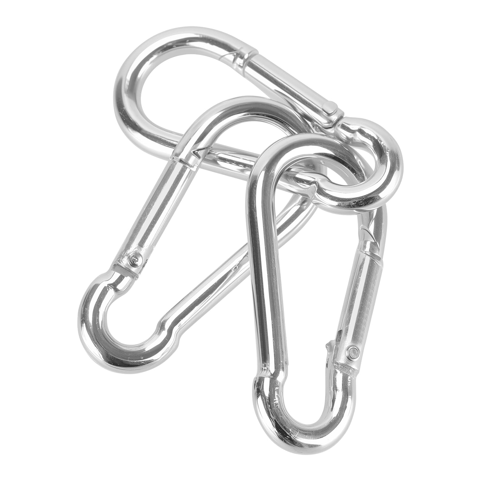 60 Mosquetones Galvanizados de 6 x 60 mm, Mosquetones Pequeños para Ayuda de Tracción, Llaveros, Camping