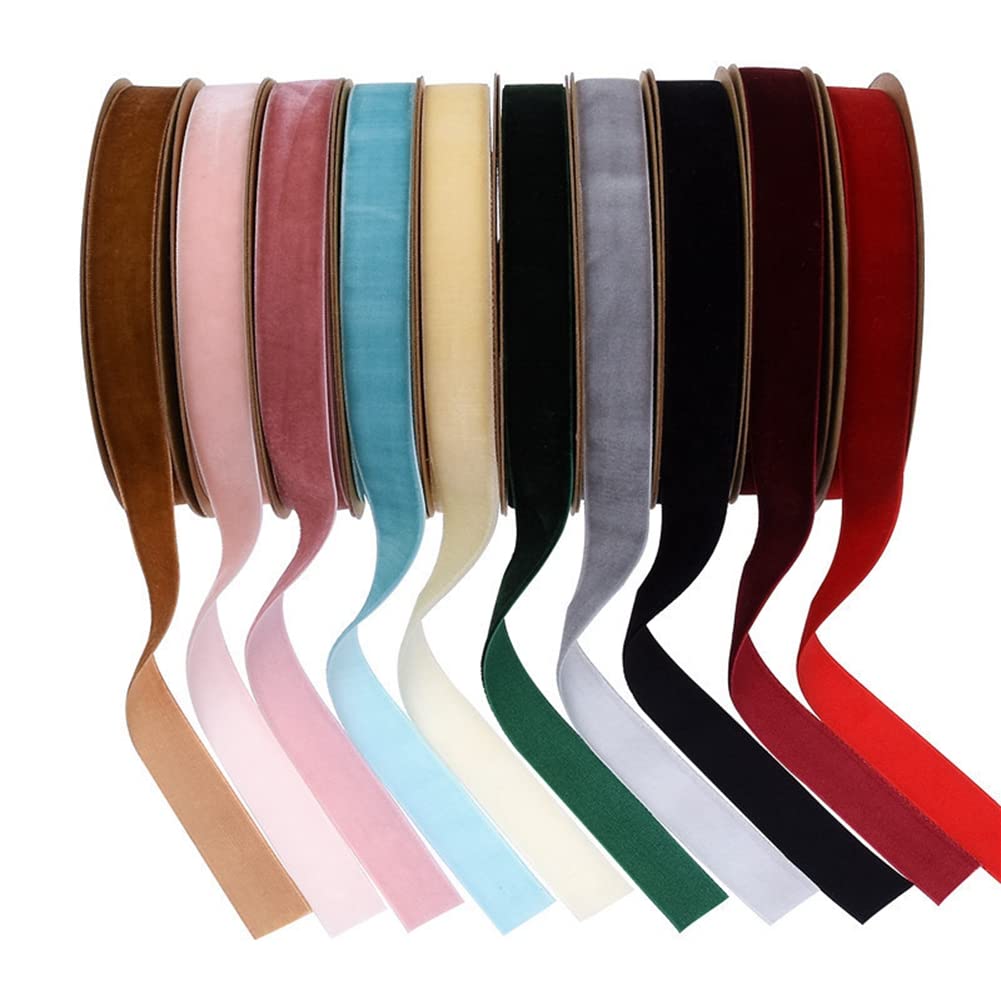 1 pezzo 5 iarde 10 mm Nastro di velluto fatto a mano per decorazioni di matrimoni e feste, per confezioni regalo, fiocchi per capelli, cuco e craft, San Valentino | SHEIN ALIA
