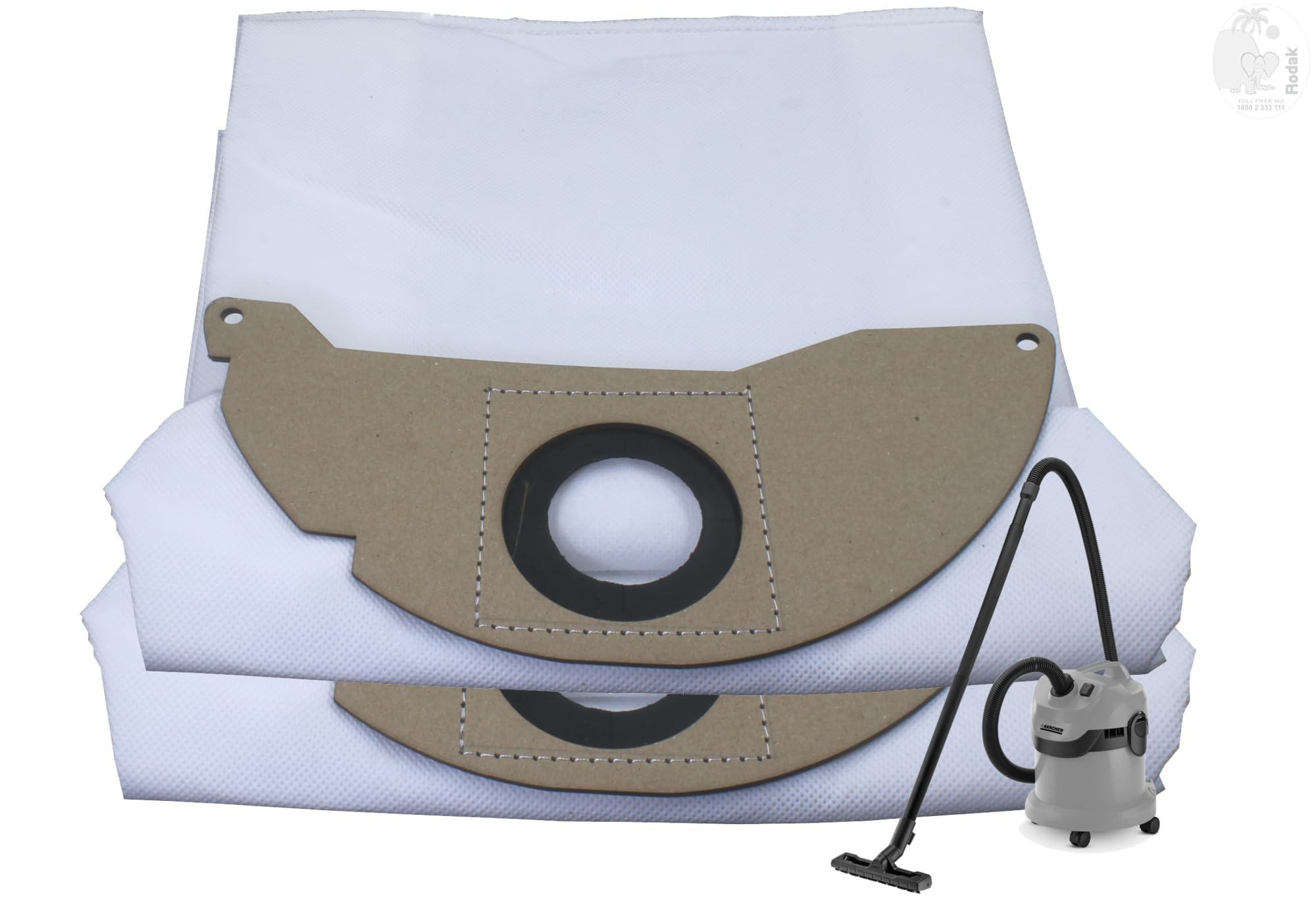 RODAK Set of 2 Dust Bags Compatible with Karcher WD2, MV2, Tear Resistant, 3-Ply Dust Bags Provides an Advanced Filtration on Micro-Level Compared to 2 Ply Paper Filters-picture-11