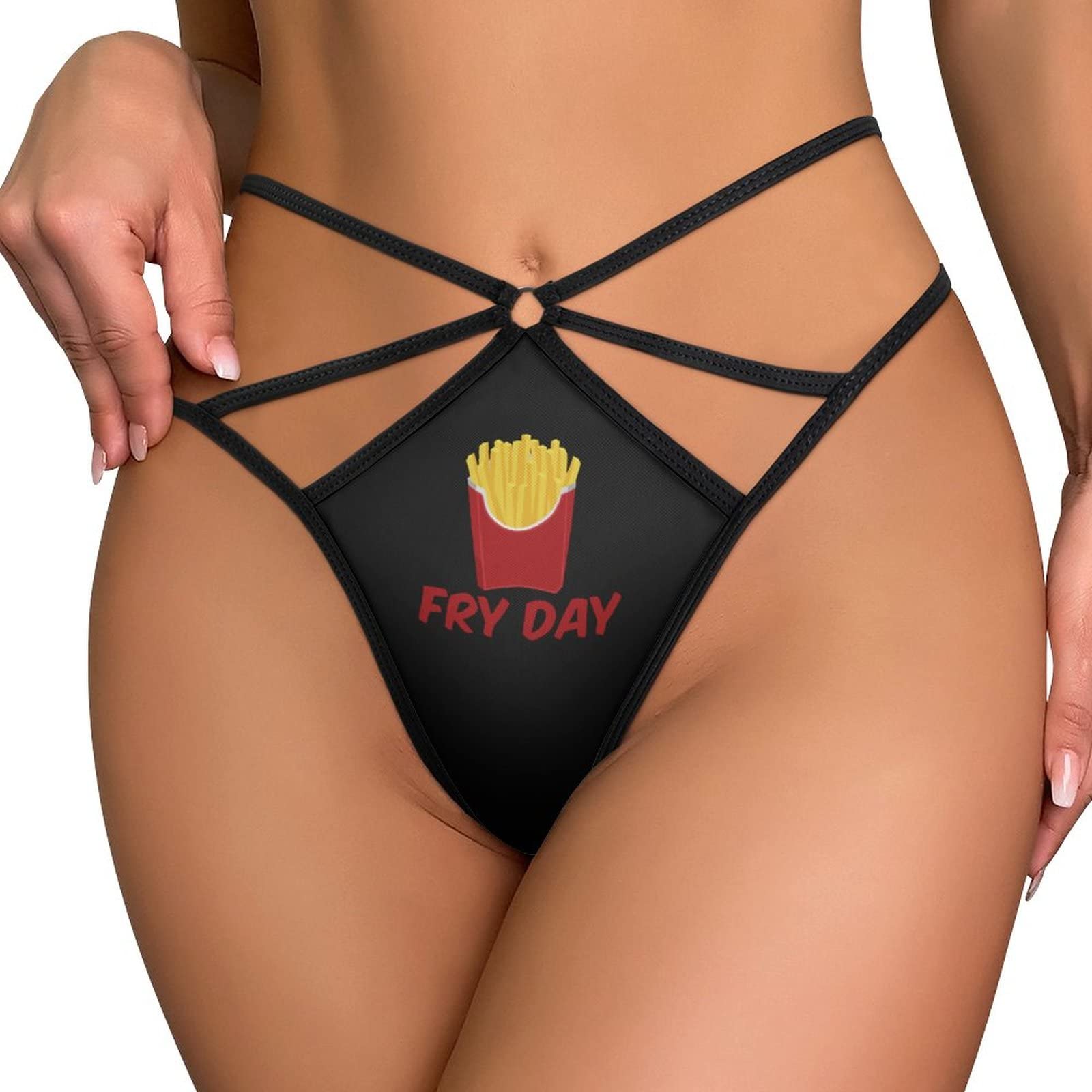 FWJZDSP Fry Day Funny French Fries Pun Women's Sexy G-String Beautiful High Waist Panties Thongs T Back Underwear