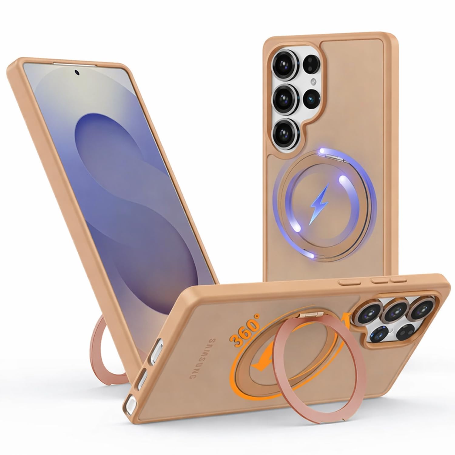 DIZORO TPU Magnetic 360° Ring Stand Case Fit for Samsung Galaxy S25 Ultra Case, Compatible & Wireless Charging,Military Grade Drop Tested,Translucent Hard kick Back Cover (New White) — Amazon image 28