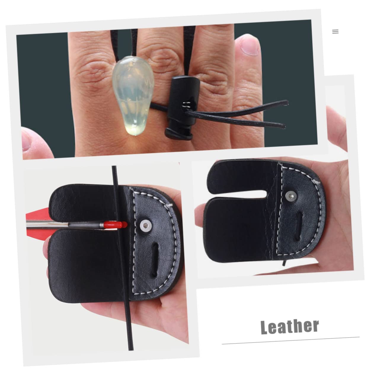 KESYOO Leather Bowstring Finger Guard Archery Finger Tab Professional Archery Gear