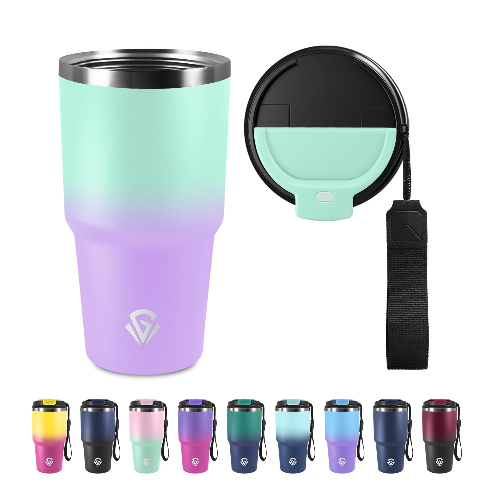 KollyKolla Coffee Mug 600 ml, Vacuum Leak-Proof Travel Mug with Lid, Stainless Steel Travel Mug, Insulated Mug, Leak-Proof Coffee Cup with Drinking Hole