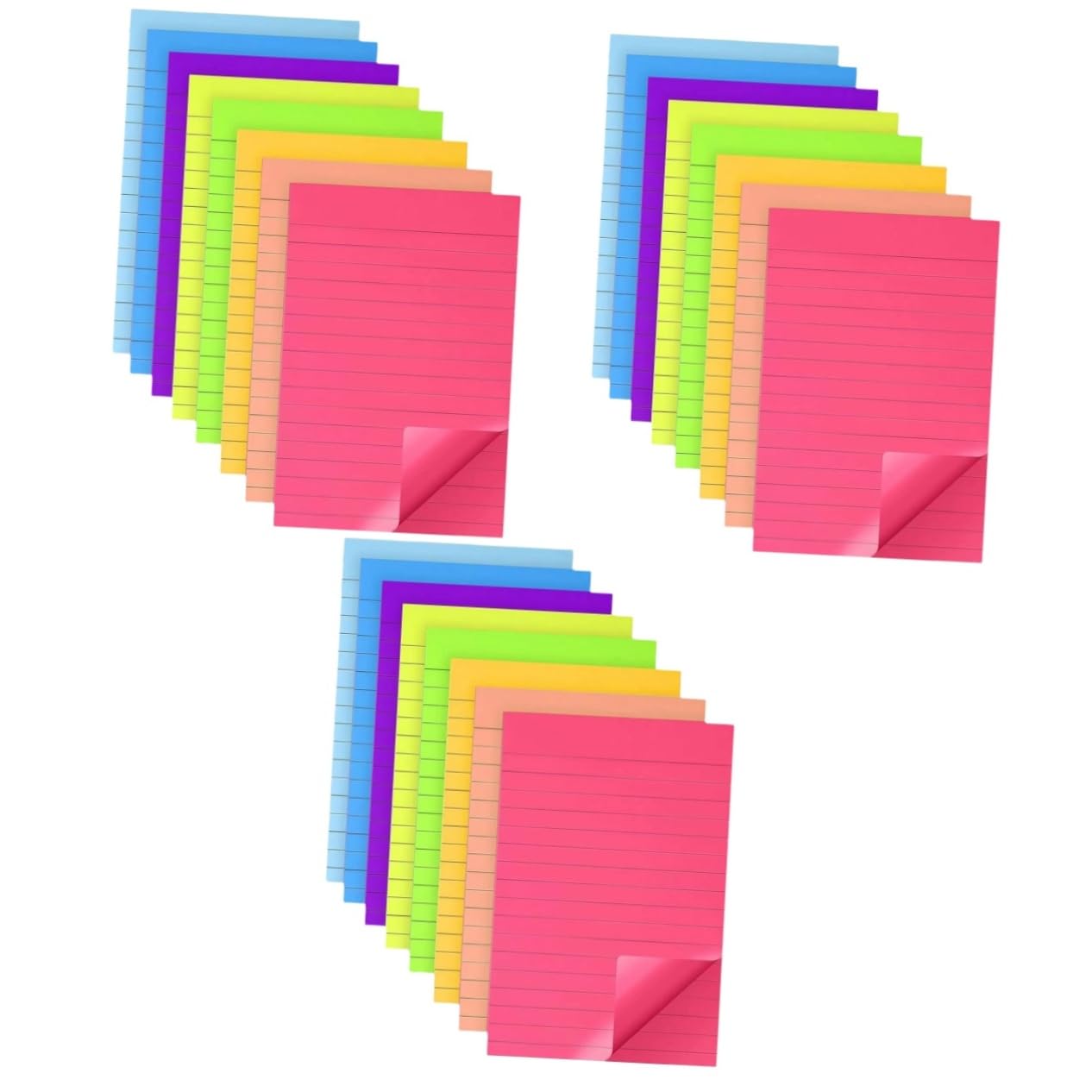 Operitacx 3 Ensembles Bloc-Notes Adhésifs Horizontaux Petits Blocs-Notes Papeterie Pastel Onglets Autocollants Multi-Usages Cahiers Petites Notes Lignées Notes Transparentes 8 pièces * 3