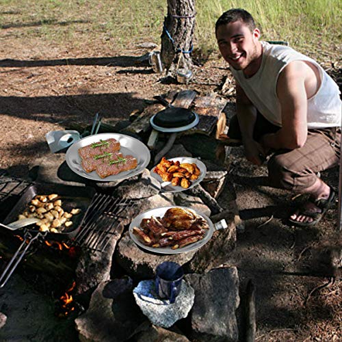 Bisgear 10.25 Inch Stainless Steel Round Divided Plates Pack Of 4 With Mesh Travel Bag - Lightweight Bpa Free Sectioned Plates For Outdoor Camping (4Pc) #TOP6