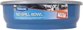 Petmate No Spill Pet Bowl, Blue - Splash-Proof 48oz Dishwasher Safe for Dogs Cats Travel Home