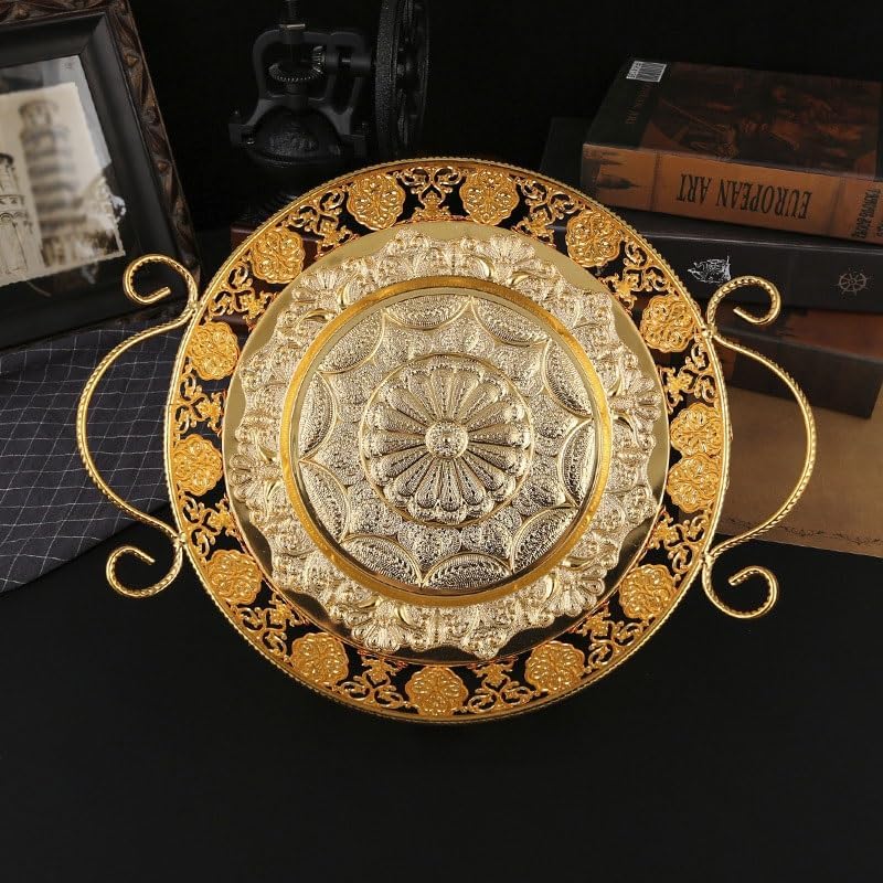 Creative Metal Patterned Tea Table Fruit Platter The Coffee in The Living Room is Decorated with Snack Basin