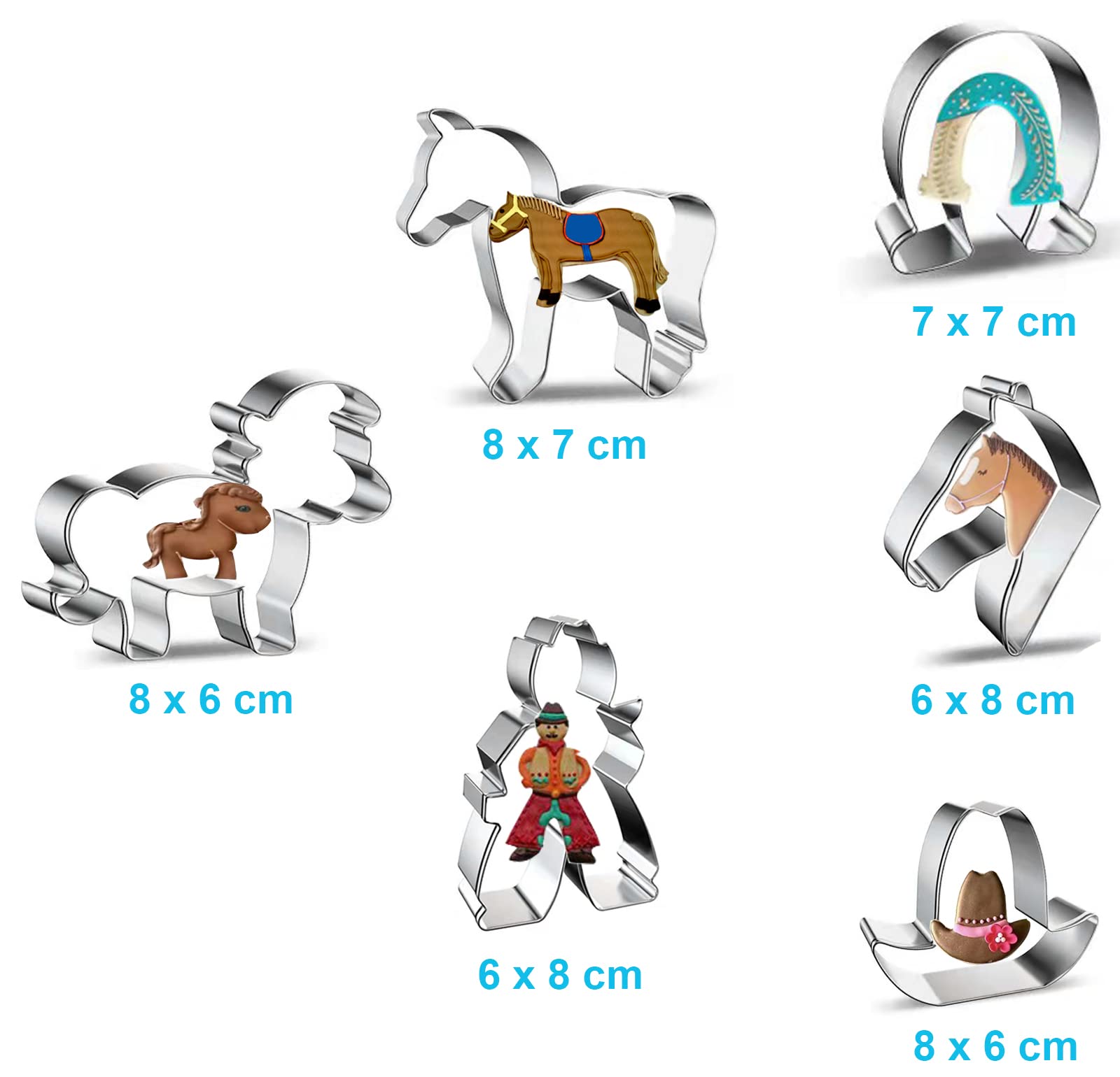 Formine Per Biscotti Cavallo E Ferro Di Cavallo Acciaio Inox Stampini Per Biscotti A Forma Di Cavallo E Ferro Di Cavallo - Acciaio Inox, Lavabili In Lavastoviglie Formine Cavallo E Ferro Di