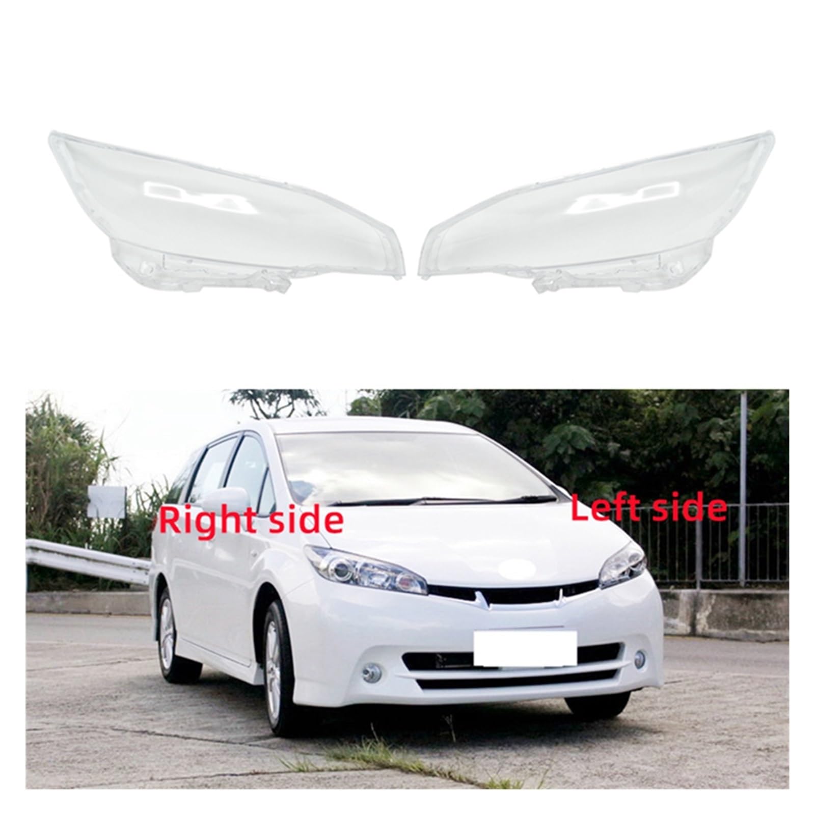 Faros Tansparentes Cubierta Cubierta Lente Transparente Faro Derecho Coche Cubierta Faro para Toyota para Wish 2009, 2010, 2011, 2012, 2013, 2014, 2015