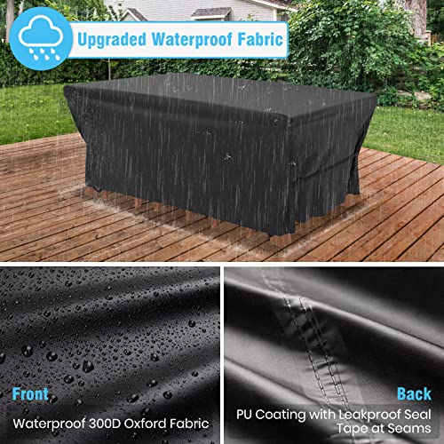 Velway 259-261 Patio Furniture Cover Outdoor, Waterproof Rectangular Patio Table Chair Sofa Set Cover, 95"Lx64"Wx39"H, All Weather Oxford Tear-Resistant Material With Zipper Carrying Bag Windproof Buckles thumb #2