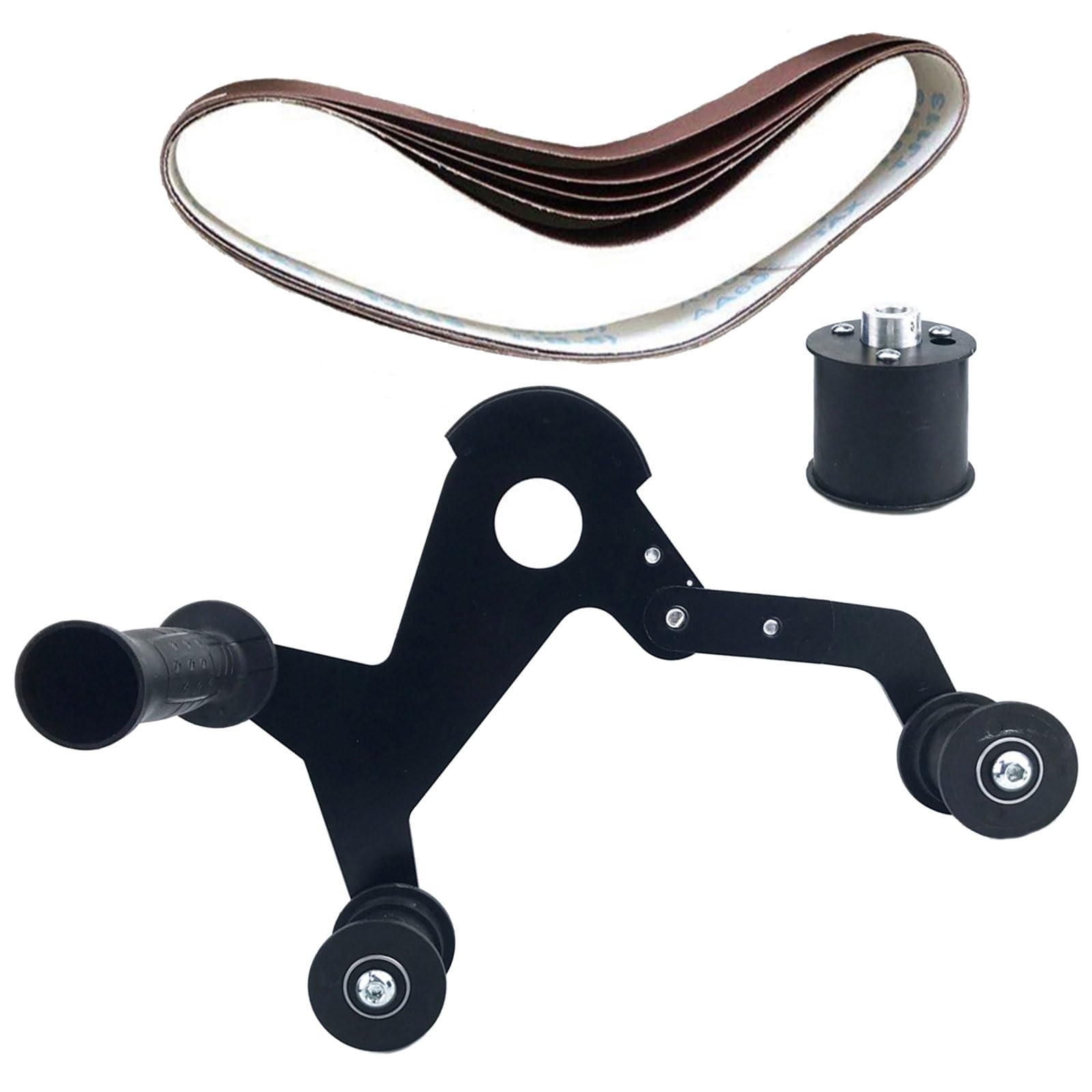 Geavonyg M 10 Vibrations Belt Sanding Device Head Ensuring Smooth Operating For Efficient Metal Part Processing Belt Sander Adapter Attachment For Grinder Converts Tool For Metal Polishing Grinding And Wire Drawing