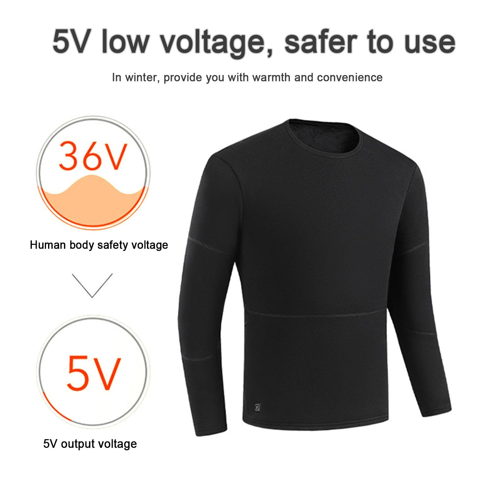 Generico Set Termico Uomo, Set Intimo Termico Riscaldato Intelligente USB Uomo con 28 Zone Riscaldamento, Pantaloni Termici Leggeri Biancheria Intima