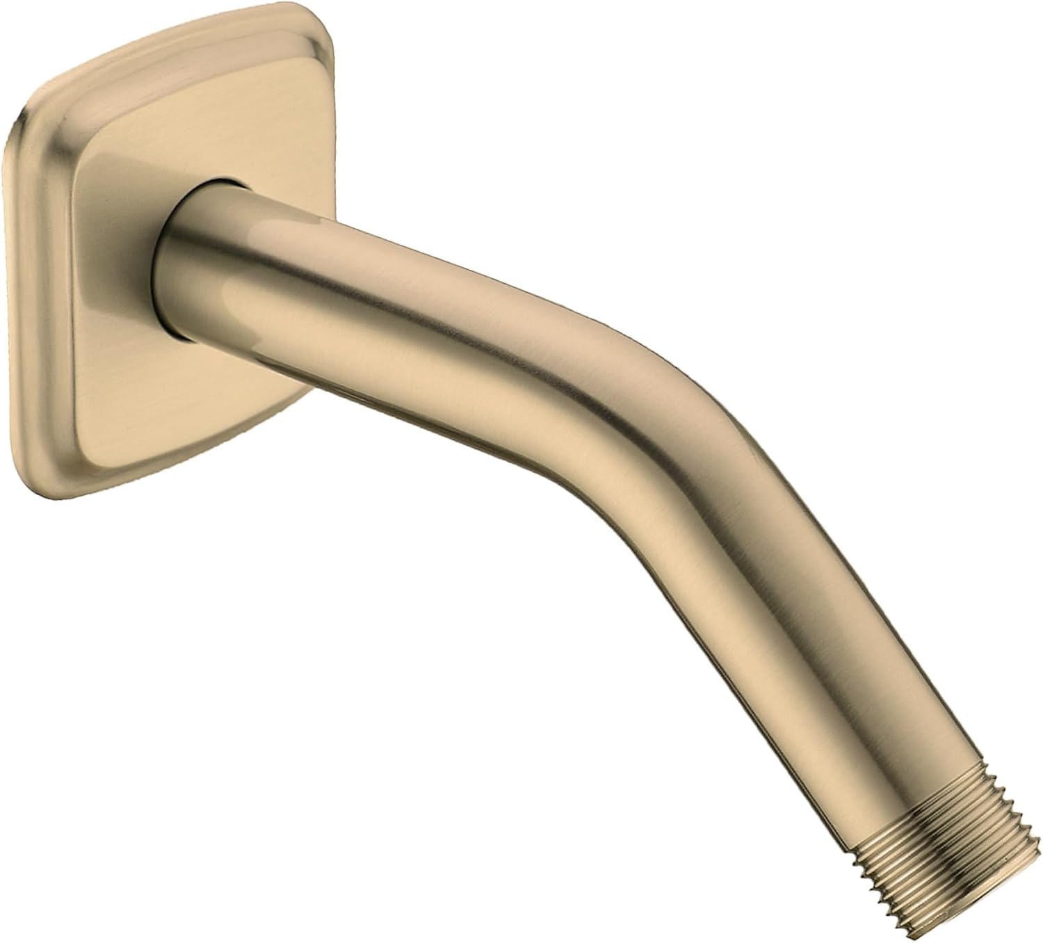 TRUSTMI Gold Shower Arm with Flange, Champagne Bronze 6 Inch Angled Shower Arm, Wall Mount, Curved Rainfall Showerhead Extension, Stainless Steel