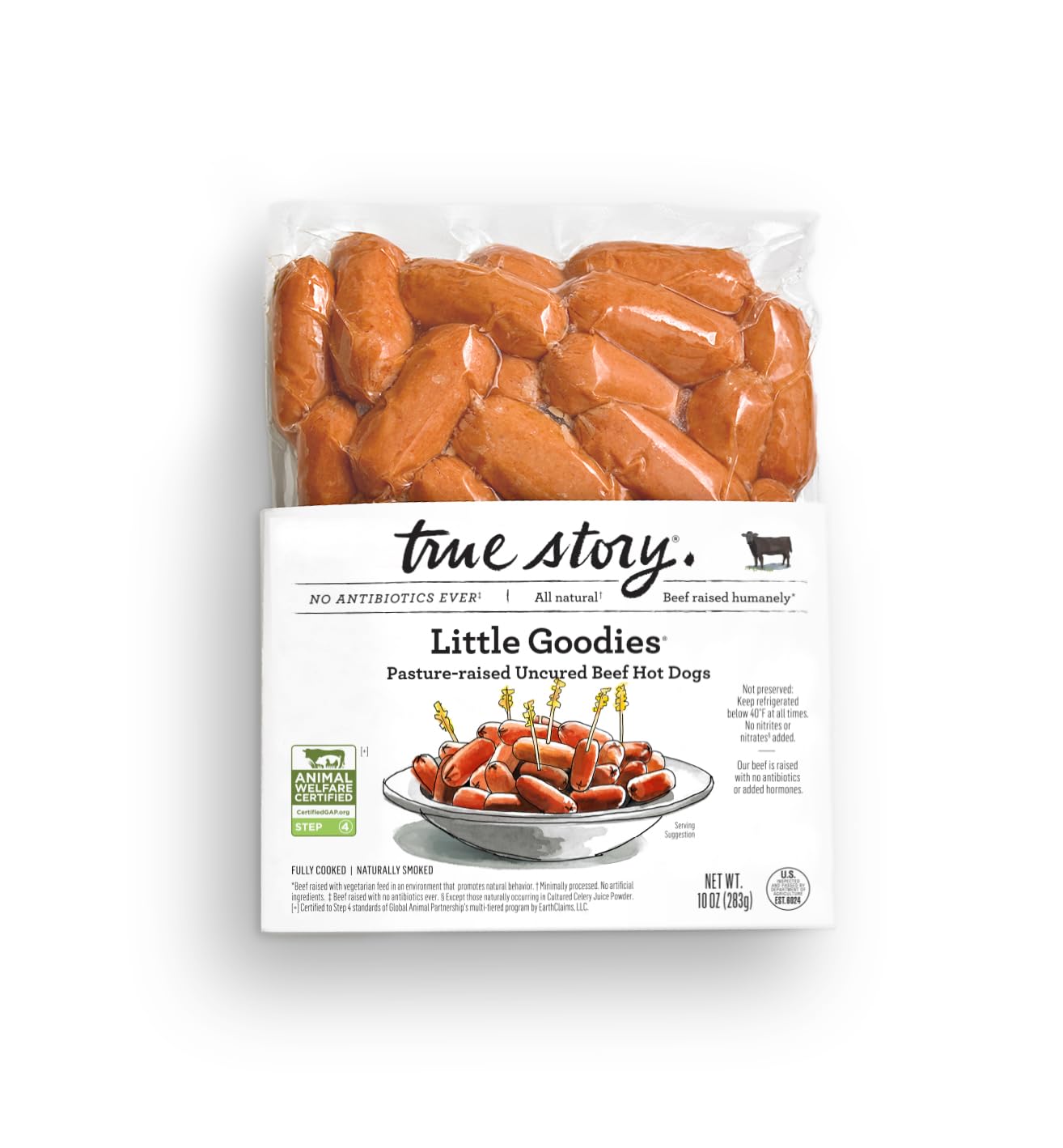 True Story Foods Little Goodies Uncured Beef Hot Dogs 10 OZ