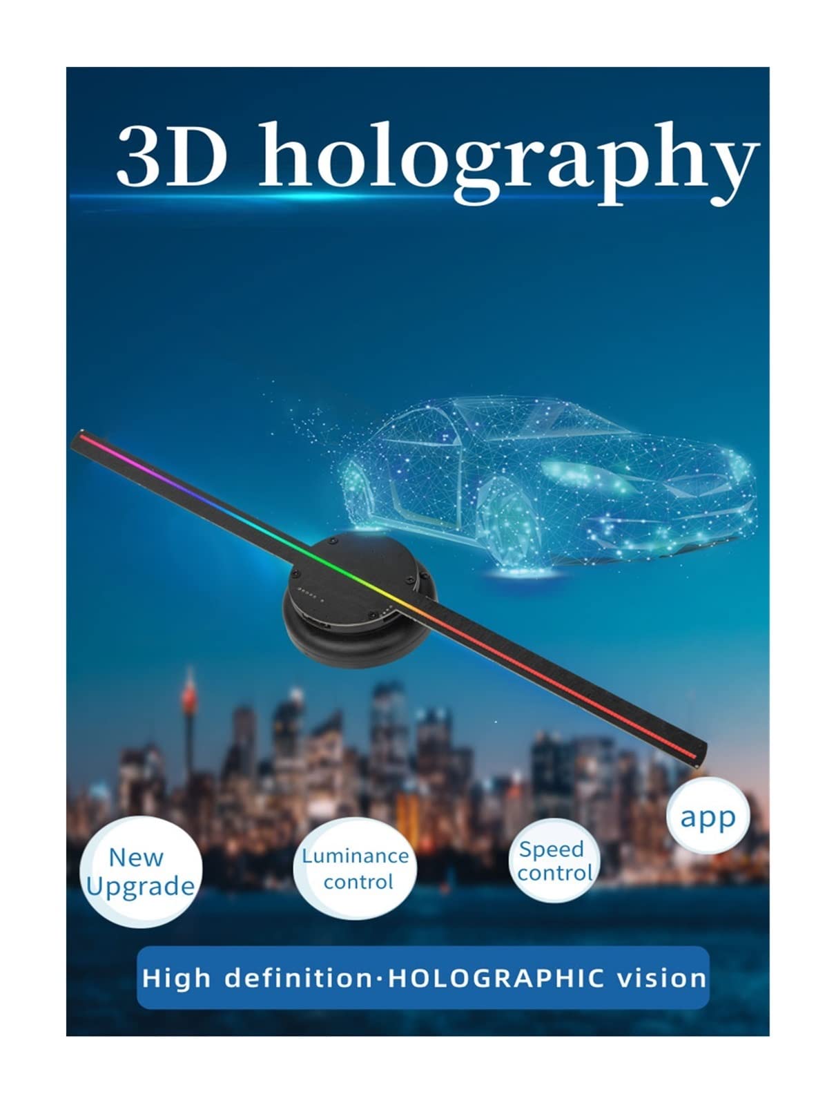 Projektor wentylatorowy z hologramem 3D 3D Hologram Wyświetlacz Wentylator Reklama Wyświetlacz Holograficzny HD 3D Hologram Wentylator Projektor LOGO Projektor Dekoracja Wyświetlacz reklamowy do stero