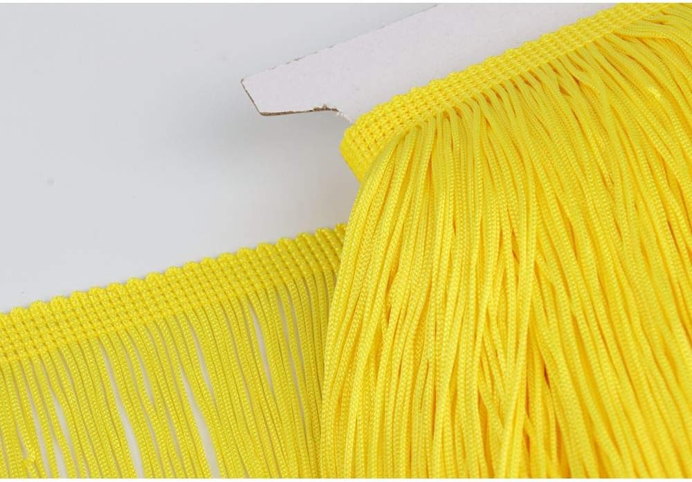 Fringe Trim Lace Polyerter Fibre Tassel 12inch（″） Wide 10 Yards Long for Clothes Accessories and Latin Wedding Dress and DIY Lamp Shade Decoration Black Yellow