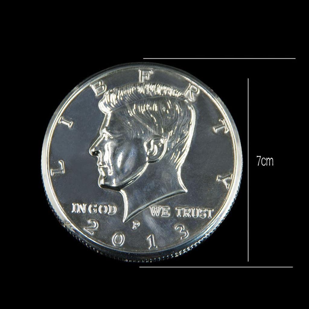 Amazon | Tiuimk ジャンボマジックコイン - シルバーメタル素材 | マジック・手品 | おもちゃ