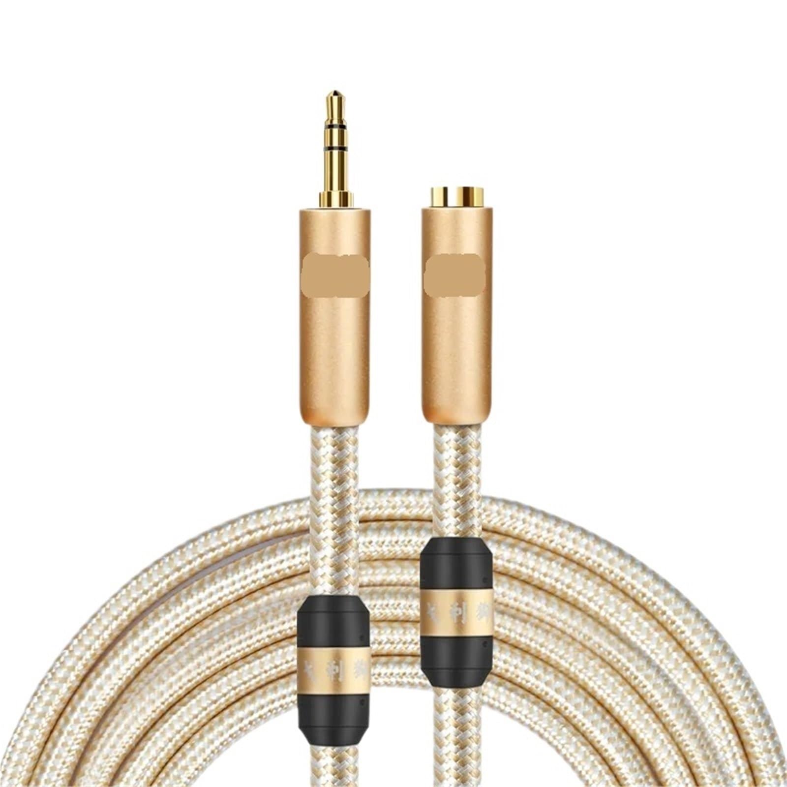 Mini Jack 3,5 mm do 3,5 mm, przedłużacz kabla audio, stereo do PC, słuchawek, słuchawek, samochodu, 3,5, męski na żeński, ekranowany kabel, czarny, 12 m