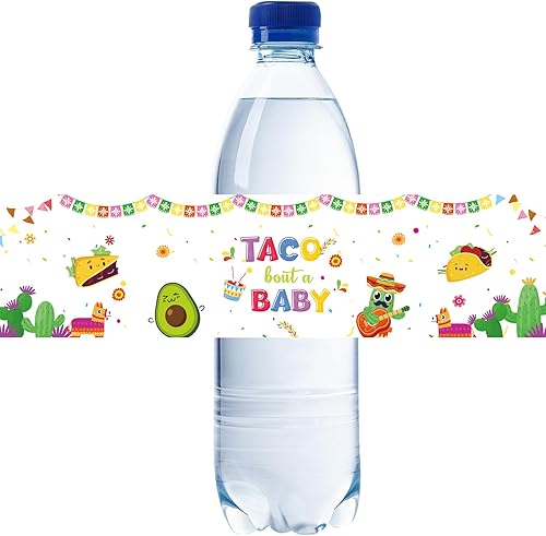 32 etiquetas para botellas de agua de bebé, envoltorios de biberones para fiesta mexicana, calcomanías para botellas de agua de baby shower,