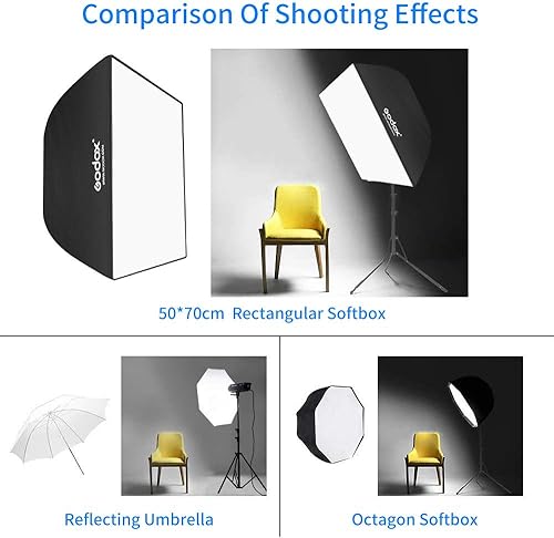 Miniatura 3 de GODOX 20 "x 28"/ 50 cm x 70 cm Paraguas Rectángulo Portátil Softbox Reflector para Estudio Fotografía Speedlite Flash