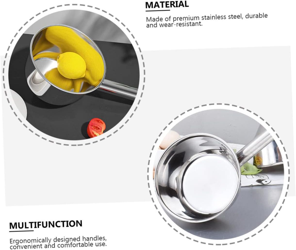 OUNONA 1pc Stainless Steel Water Ladle with Long Handle Kitchen Dipper for Watering Flowers Seasoning and Soup Ergonomic Design and Convenient