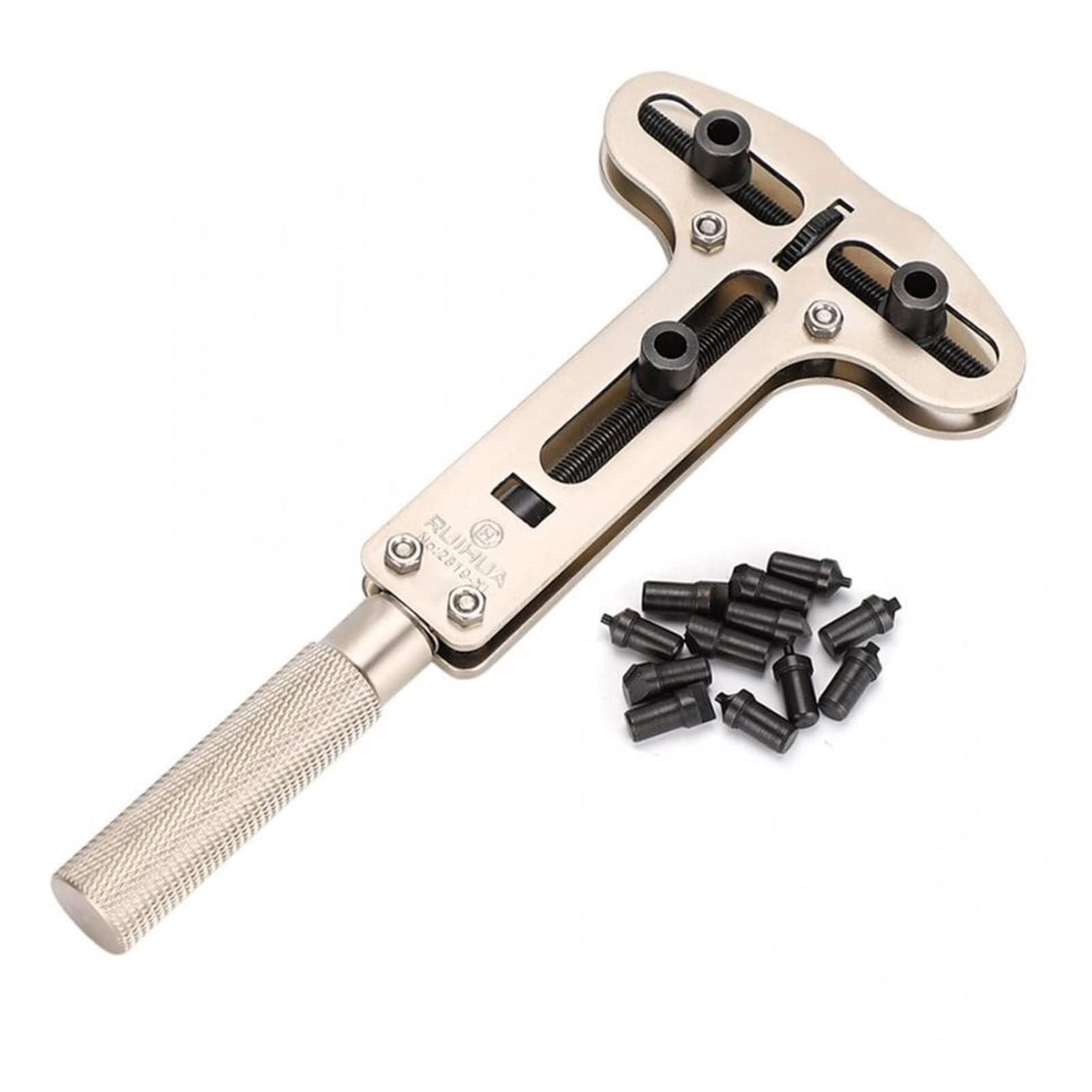 Abridor de metal de tres mordazas for reemplazar baterías, removedor de tapa trasera de reloj, herramienta de reparación de relojes de pulsera con accesorios, kit de herramientas de reparaci