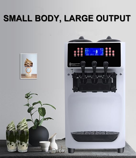 Commercial Ice Cream Machine - Fully Automatic, Dual System, Insulated Freezer Bowl - 1.5 Quarts - Stainless Steel - 2 x Ice Maker - Automatic - Residential, Restaurant, Cafe