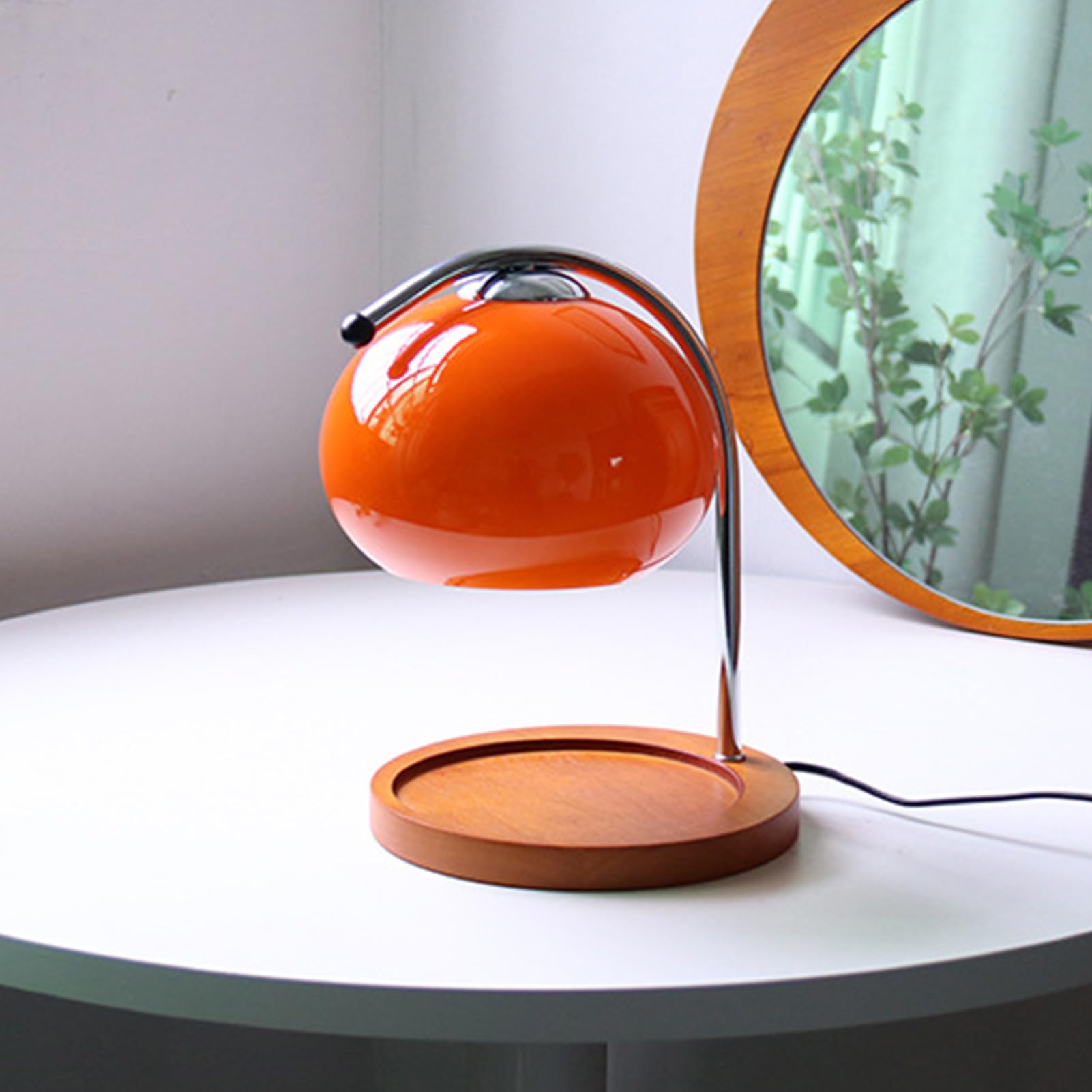 Vintage Design Candle Warmer Lamp, Aromatherapy Wax Melter with Adjustable Light Brightness, Timer, Solid Wood Tray for Bedroom, Study, Living Room (Coral)