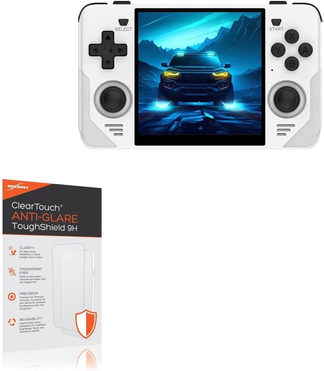 BoxWave Screen Protector Compatible with Powkiddy RGB30 - ClearTouch Anti-Glare ToughShield 9H (2-Pack), Anti-Glare 9H Tough Flexible Film Screen Protector