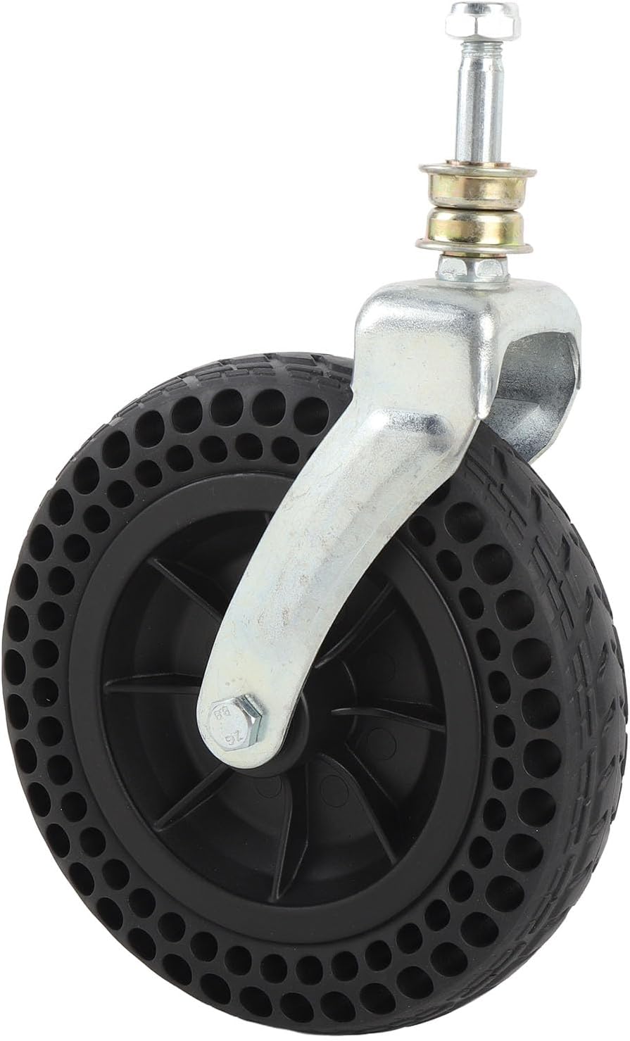 AUNMAS Trolley Front Wheel, 8in Replacement TPE Rubber Non Slip Tire Solid Caster with High Elasticity and Wearproof, for Trolleys Carts and Other Vehicles with Casters 75KG Load