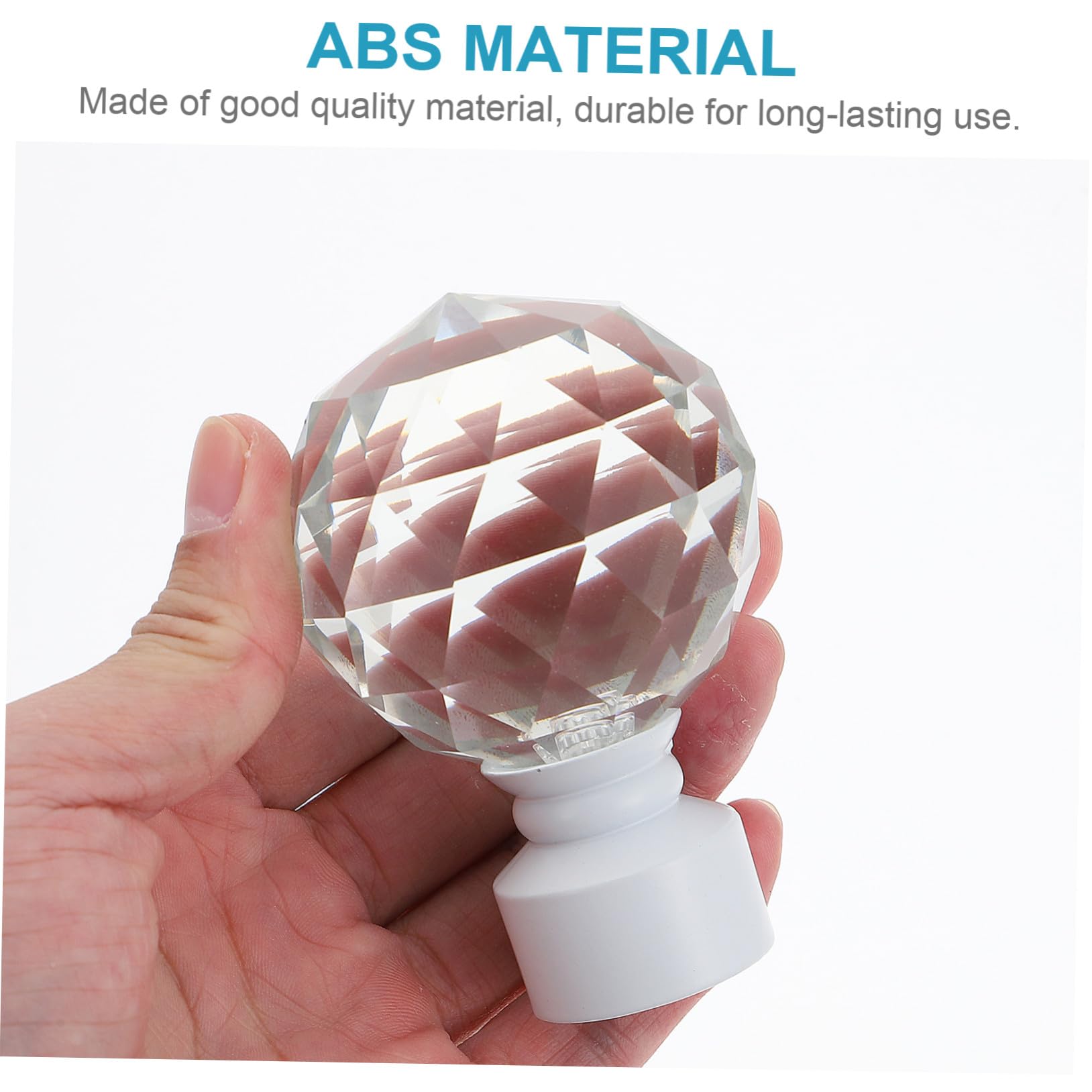 Embouts Décoratifs 2pcs pour Tringle à Rideaux en Métal et Cristal Blanc Finition Élégante pour Décoration de Fenêtre pour Salon et Salle à Manger