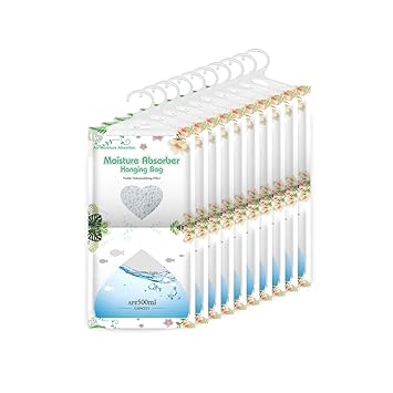 CANAGER Air Moisture Absorber, Hanging Dehumidifier Bags for Closet,Bedroom and kitchen-10 Packs