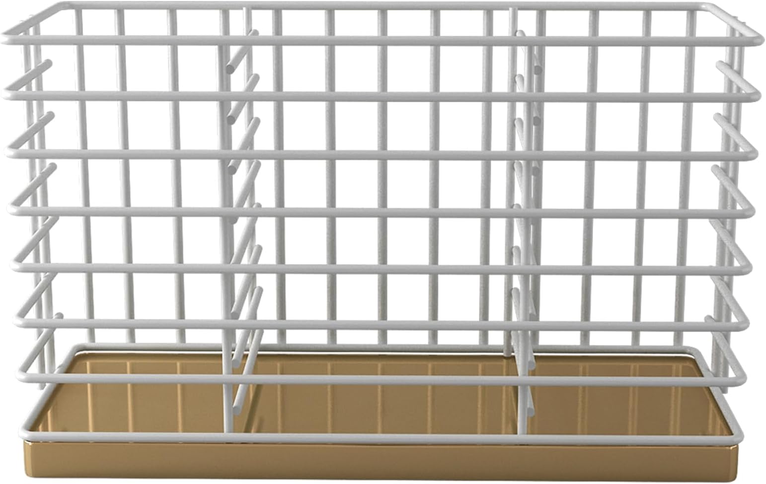 nu steelWire Shower Caddy Organizer,Mounting Over Shower Head Or Door,Extra Wide Space for Shampoo, Conditioner, and Soap with Hooks for Razors and More, white and gold color base