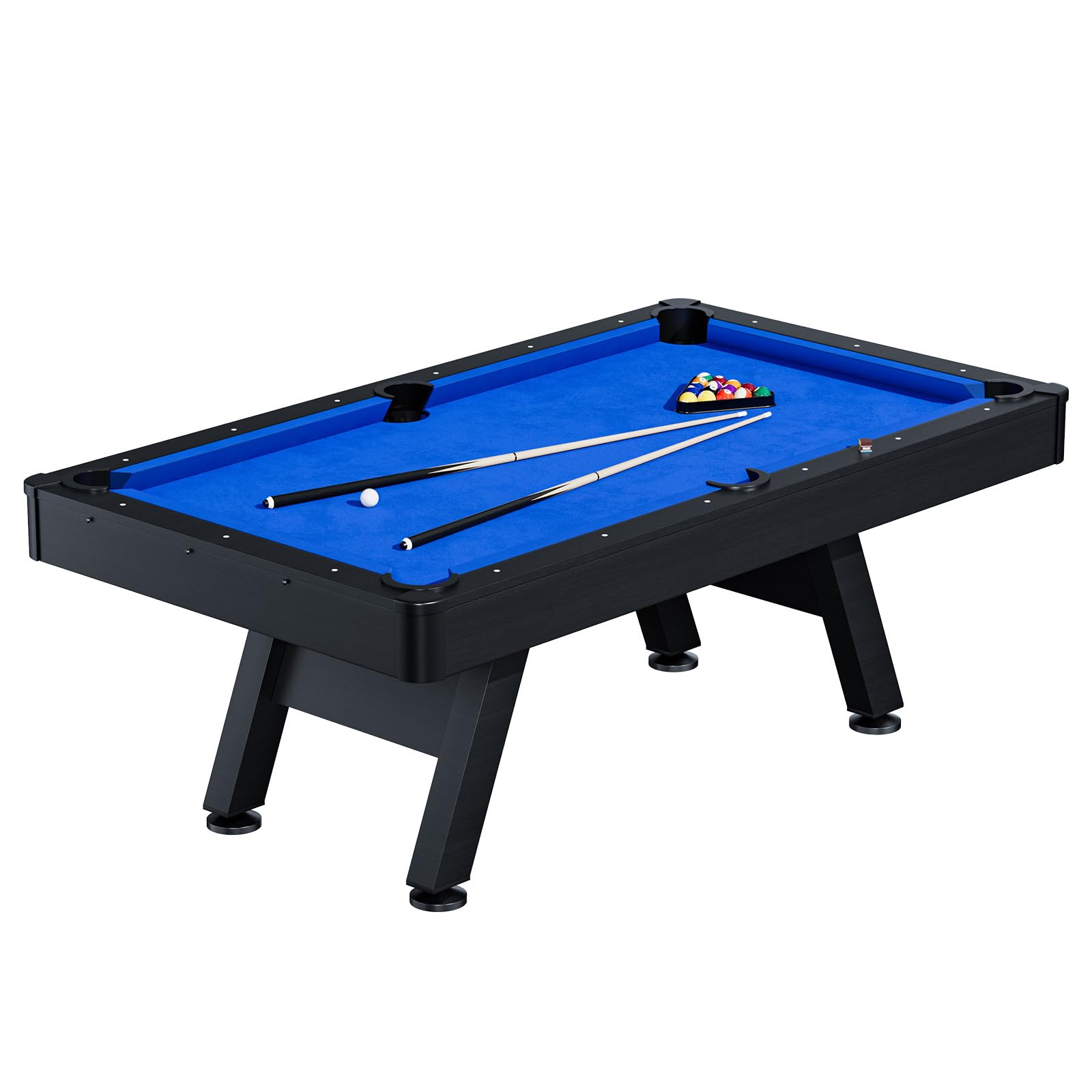 Photo 1 of ** FACTORY SEALED ** Garvee 7 ft Pool Tables,Billiard Table Set with 2 Cue Sticks, Balls, Triangle, Chalk & Brush,Modern Billiards Table with Black Wood Finish,for Home, Basement, Game Room, Office
