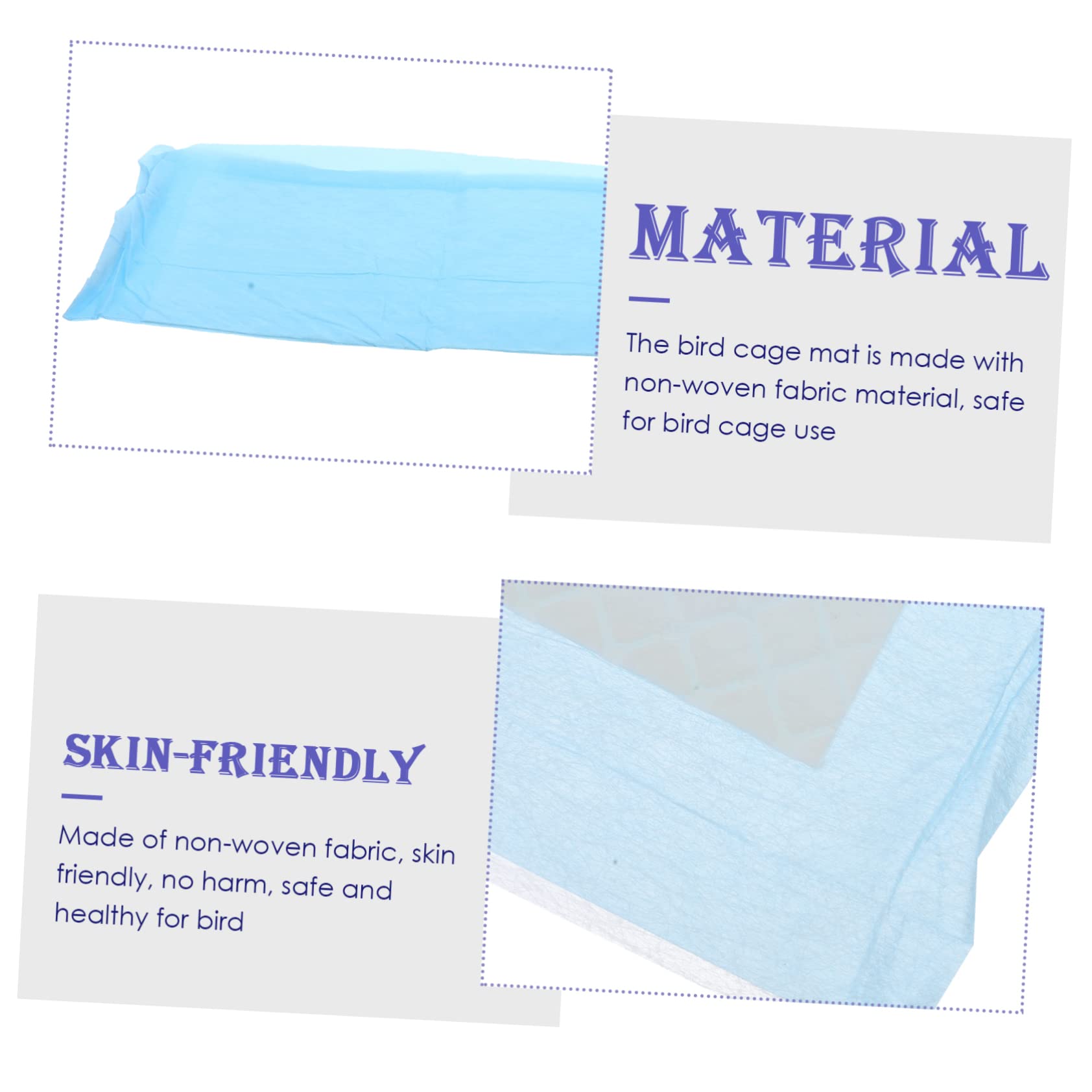 100piezas Empapadores Descartables para Jaulas De Periquitos Impermeables para Aves Absorbentes y Prácticos
