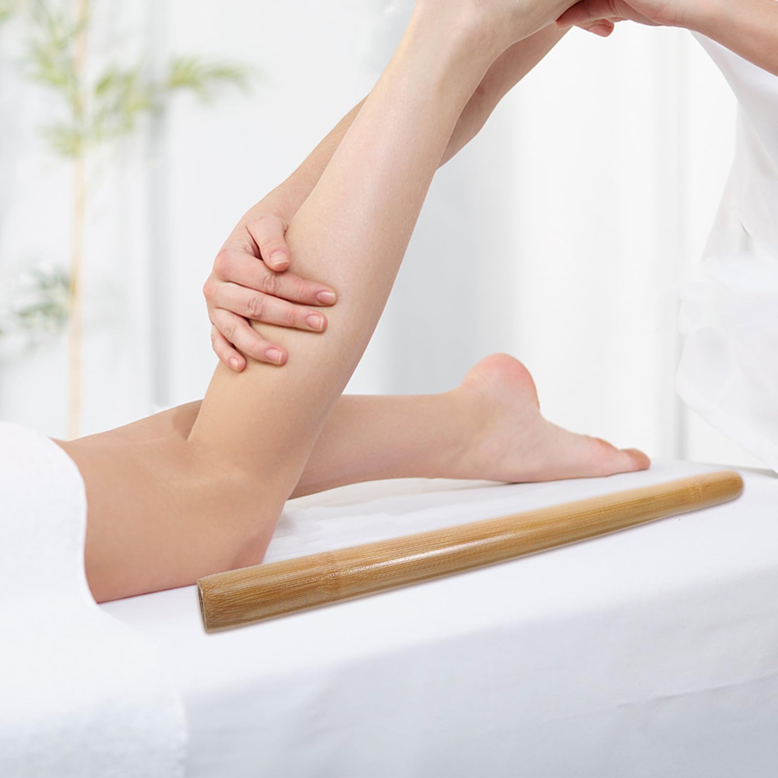 Rodillo Muscular de Bambú para Masaje Terapéutico y Relajación, Tamaño Variable y Uso en Cuerpo Completo, Adecuado para Masajes Post-Entrenamiento