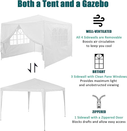 Miniatura 3 de Toldo de repuesto blanco para toldo desplegable de 10 x 10 pies, 10 x 20 pies, tienda de campaña instantánea, panel de pared para tienda de campaña,