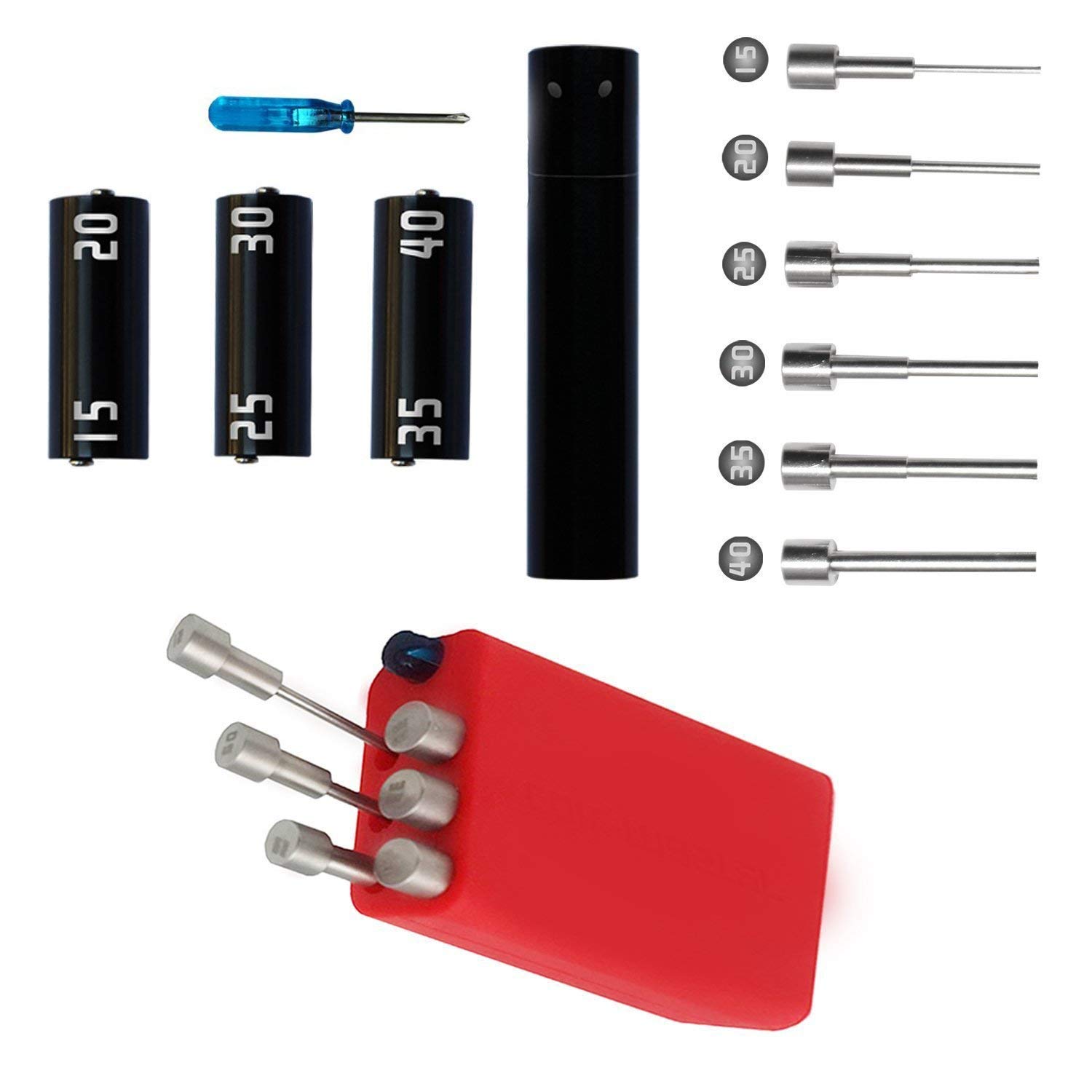 Leeko Jig Coil Bobina Tools Kit di strumenti fai da te E-C, set completo di accessori per il fasciatoio, con ohm, pinze, forbici, cacciavite, pinzette in ceramica/gomito, con filo riscaldante A1