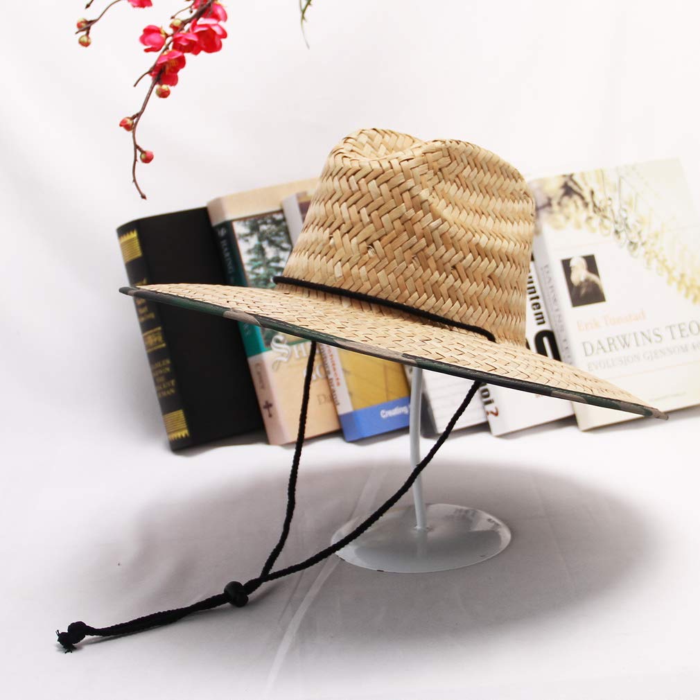 Gemvie Chapeau de paille mixte - protège du soleil - bord large - pour plage/campagne/pêche/été