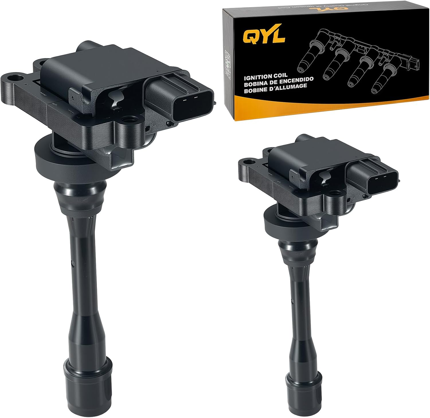 QYL Pack of 2 Ignition Coil Packs Compatible With Dodge Mitsubishi Chrysler Lancer Sebring Stratus Eclipse Galant Replacement for UF295 C1257 UF141