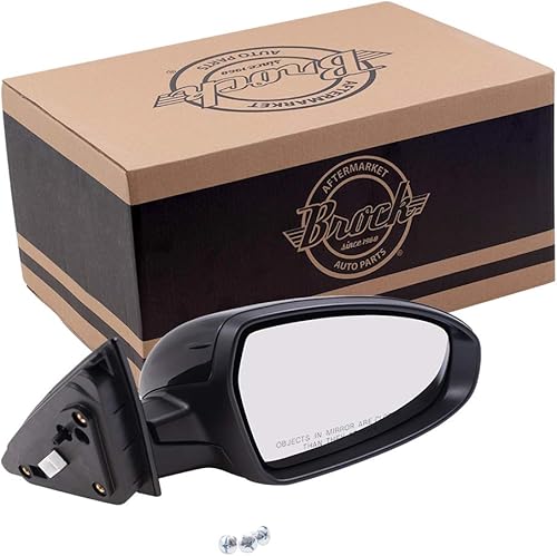 Brock Aftermarket - Pintura de repuesto para espejo derecho del pasajero para que coincida con el negro sin detección de punto ciego de señal de