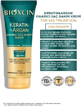 Bioxcin Keratin& Argan Onarıcı Şampuan 300 Ml+ Keratin Argan Bakım Yağı+ Saç Kremi