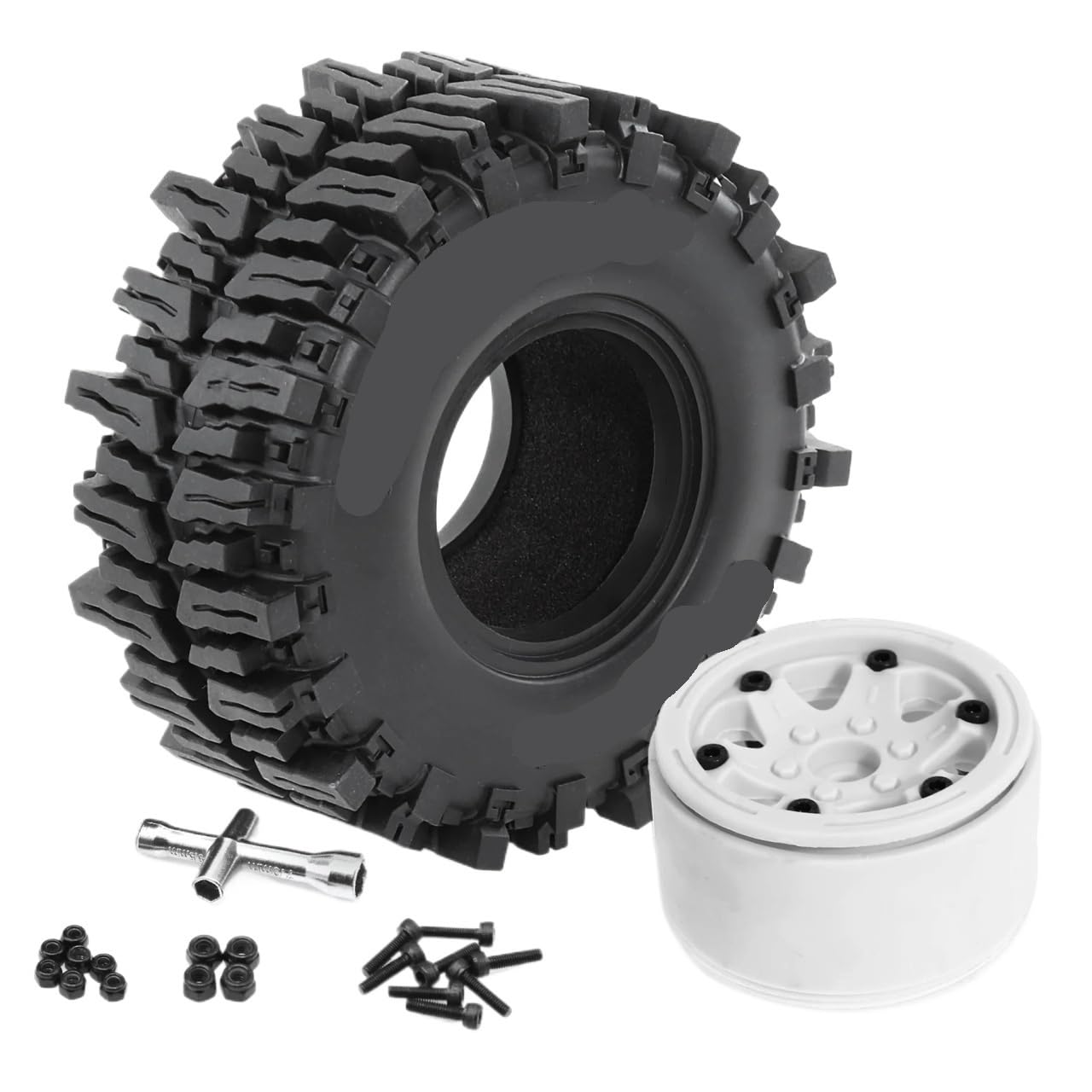 4PZ Cerchione Beadlock 2.2" 130mm 1/8 1/10 | Axial SCX10, Wraith, RR10, Capra, TRX4, YK4082(Black)